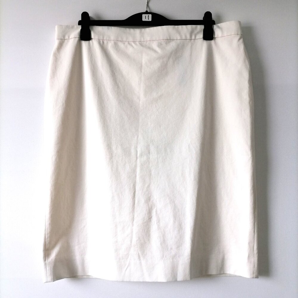 J .Crew Ivory Slit Side Zip Straight & Pencil Skirt Size 20T New With Defect